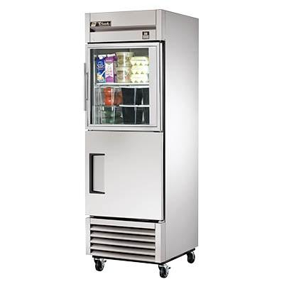 True TS-23-1-G-1-HC~FGD01 27" One-Section Reach-in Refrigerator, 1 Glass Door, 1 Solid Door, Right Hinge, 115v