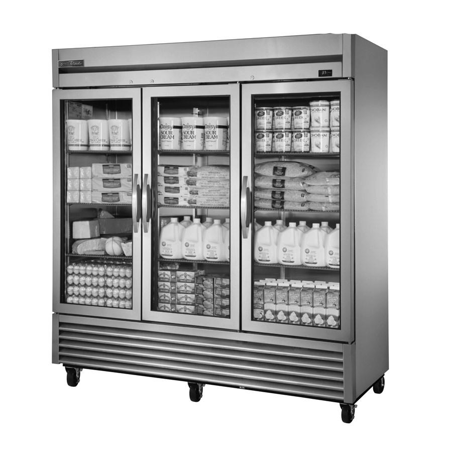 True TS-72G-HC~FGD01 Refrigerator, Reach-in, Three-Section, Framed Glass Door Version 01, 3 Glass Doors, 115v