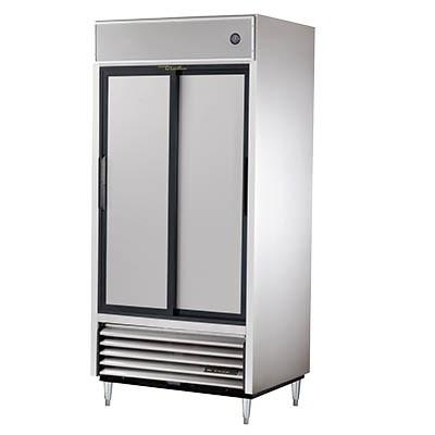 True TSD-33-HC Refrigerator, Reach-in, 2 Stainless Steel Sliding Doors, 6 PVC Coated Shelves, 115v