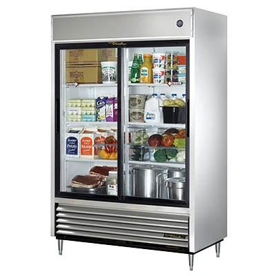True TSD-47G-HC-LD 54.1" Two-Section Reach-in Refrigerator, 2 Sliding Glass Doors, 115v