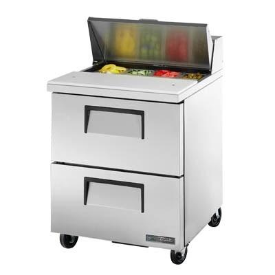 True TSSU-27-08D-2-HC 27" Sandwich/Salad Prep Table with Refrigerated Base, 2 Drawers, 115v