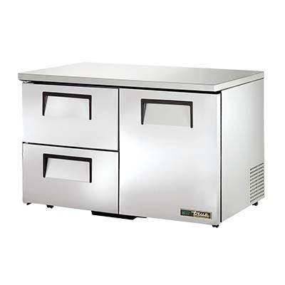 True TUC-48D-2-LP-HC 12 Cu Ft Undercounter Refrigerator with 2 Sections, 2 Drawers & 1 Door, 115v