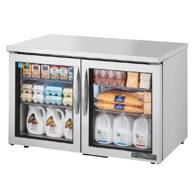 True TUC-48G-LP-HC~FGD01 12 Cu Ft Undercounter Refrigerator with 2 Sections & 2 Doors, 115v