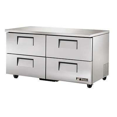 True TUC-60D-4-HC 15.5 Cu Ft Undercounter Refrigerator with 2 Sections & 4 Drawers, 115v