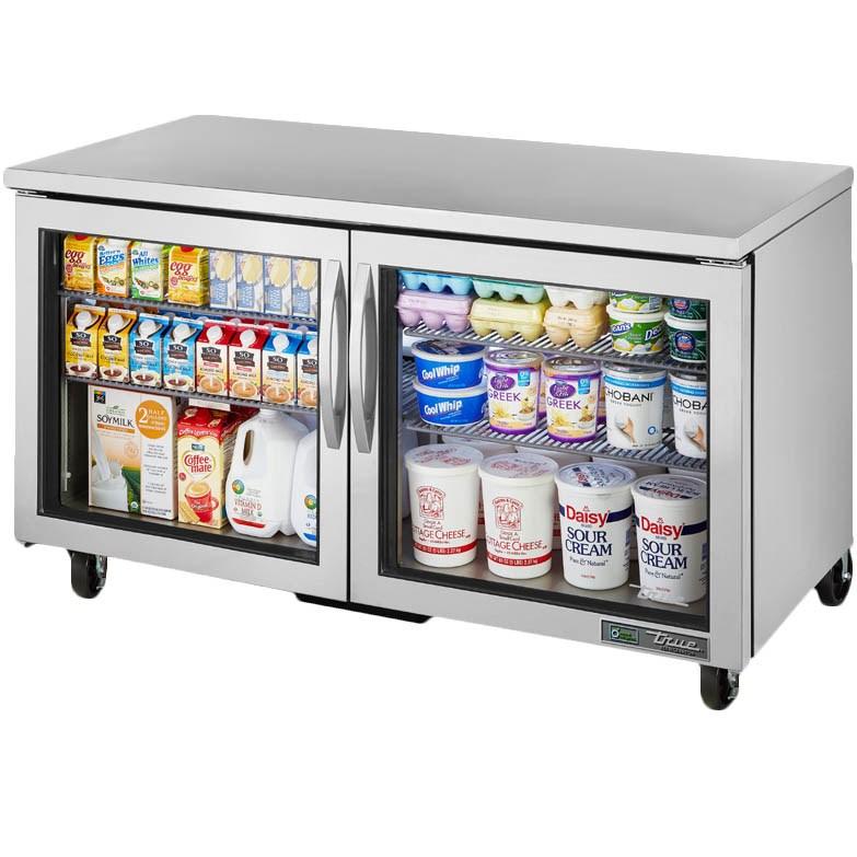 True TUC-60G-HC~FGD01 15 Cu Ft Undercounter Refrigerator with 2 Sections & 2 Doors, 115v
