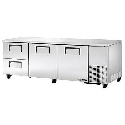 True TUC-93D-2-HC 30.9 Cu Ft Undercounter Refrigerator with 3 Sections, 2 Doors & 2 Drawers, 115v