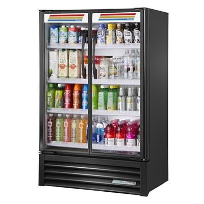 True TVM-36SL-HC~VM01 36" 2 Swing Glass Door Merchandiser Refrigerator