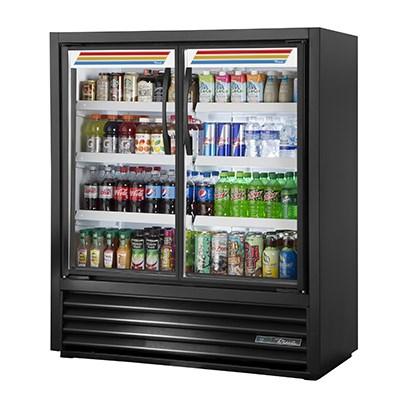 True TVM-48SL-54-HC~VM01 Slim Line Visual Refrigerated Merchandiser, 47" 2 Swing Glass Door Merchandiser Refrigerator