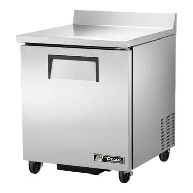 True  TWT-27-HC 28" Work Top Refrigerator, One-Section, Stainless Steel Top with Splash Guard