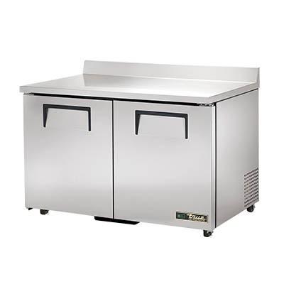 Work Top Refrigerator, Two-Section, Stainless Steel Top with Splash