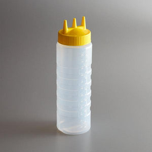 Vollrath 3324-1308 Tri Tip™ Squeeze Bottle - 24 Oz., Clear Bottle / Yellow Cap