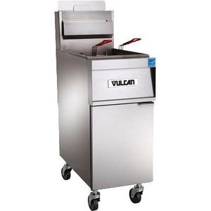 Vulcan 4TR85DF PowerFry3 340-360 Lb. Capacity 4-Unit Gas Fryer System with Filtration, 280,000 BTU, NSF