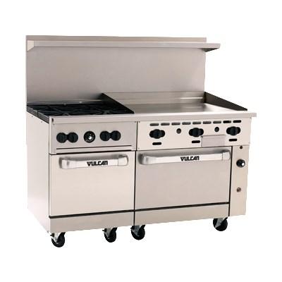 Vulcan 60SC-4B36GT Endurance 4 Burner 60" Gas Range, 36" Thermostatic Griddle, 1 Standard and 1 Convection Oven