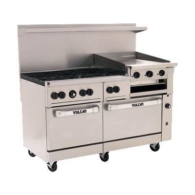Vulcan 60SC-6B24GT Endurance 6 Burner 60" Gas Range, 24" Thermostatic Griddle, 1 Standard and 1 Convection Oven