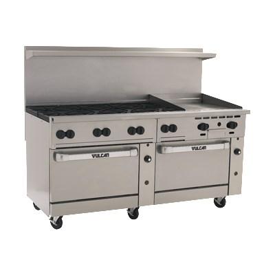 Vulcan 72CC-8B24GT Endurance 8 Burner 72" Gas Range with 24" Thermostatic Griddle and 2 Convection Ovens
