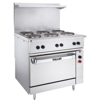 Vulcan EV36S-2FP2HT240 36" Electric Range with Standard Oven, 2 French Plates and 2 Hot-Tops, 240v