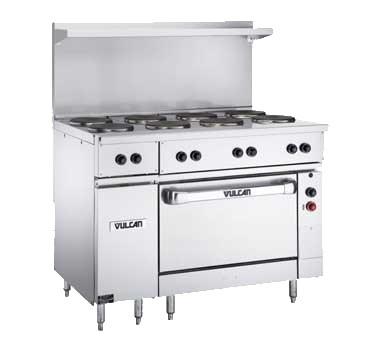 Vulcan EV48SS-8FP-208 48" Electric Range with 2 Standard Ovens and 8 French Plates, 208v