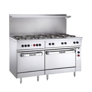 Vulcan EV60SS-5HT-480 60" Electric Range with 2 Standard Ovens and 5 Hot-Tops, 480v