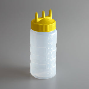 Vollrath 3316-1308 Tri Tip™ Squeeze Bottle - 16 Oz., Clear Bottle / Yellow Cap