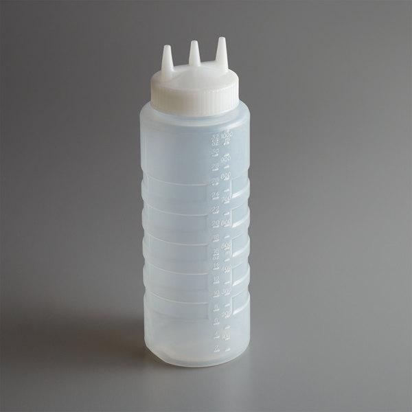Vollrath 3332-13 Tri Tip™ Squeeze Bottle - 32 Oz., Clear Bottle/ Clear Cap