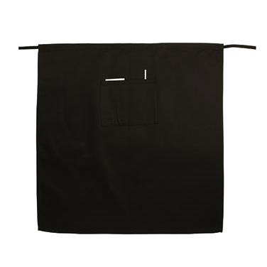 Winco WA-3129K Bistro Waist Apron, 31" x 29-1/2", with pockets for pen and pad, machine wash and dry, wrinkle resistant, cotton/poly blend, black