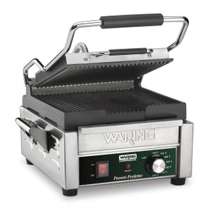 Waring WPG150 Single Panini Grill, Electric, with ribbed cast iron plates, 120v/60/1-ph