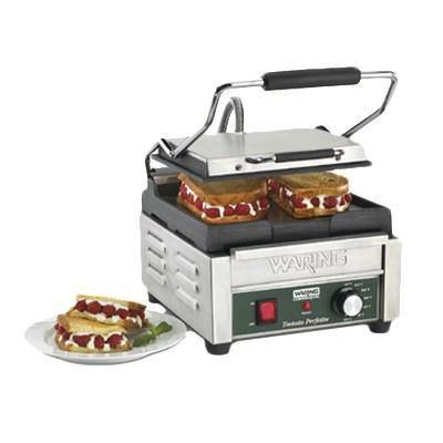 Waring WFG150T Tostato Perfetto, Smooth Top & Bottom Panini Sandwich Grill, 120V