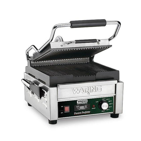Waring WPG150T Compact Panini Grill, electric, single, ribbed cast iron plates, 120v/60/1-ph