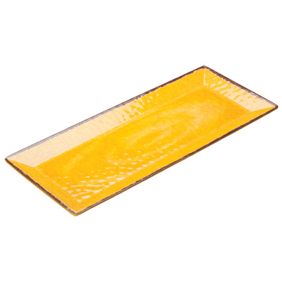 Winco WDM001-608, Plate, 19" x 8", Rectangular, Melamine, Yellow