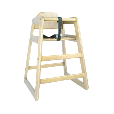 Thunder Group WDTHHC018A Natural Finish Wood High Chair w/ Safety Harness Strap