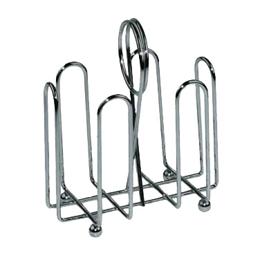 Winco WH-2 Sugar Packet Holder, chrome plated wire with ball feet and center clip