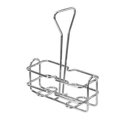 Winco WH-3 Oil & Vinegar Cruet Rack, square, chrome plated wire, holds (2) 6 oz. containers (G-104)