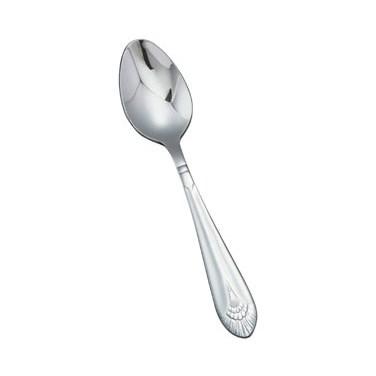 Winco 0031-01 Teaspoon 6-1/8", Stainless Steel, Extra Heavy Weight, Peacock Style