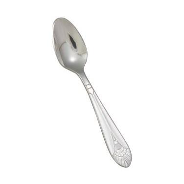 Winco 0031-09 Demitasse Spoon 4-1/2", Stainless Steel, Extra Heavy Weight, Peacock Style