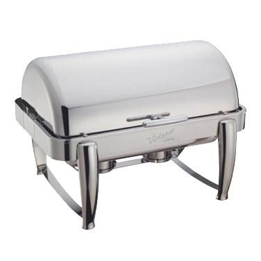 Winco 101B Virtuoso 8 Qt Full-Size Chafer, Roll-Top, Extra Heavyweight, Stainless Steel