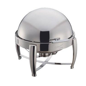Winco 103B Virtuoso 6 Qt Round Chafer, Roll-Top, Extra Heavyweight, Stainless Steel