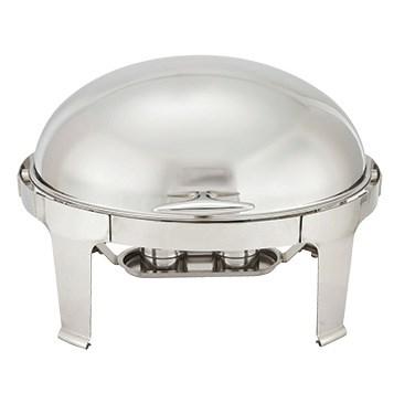 Winco 603 Madison 8 Qt Oval Chafer (Roll-Top), Stainless Steel