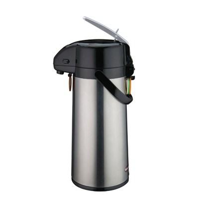 Winco AP-822 Glass Lined Airpot with Lever Top, Stainless Steel Body, 2.2 Liter