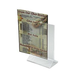Winco ATCH-46 Double-Sided Clear Acrylic Menu Stand, 4" X 6"