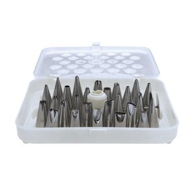 Winco CDT-26 Stainless Steel Cake Decorating Set, 26 Tips