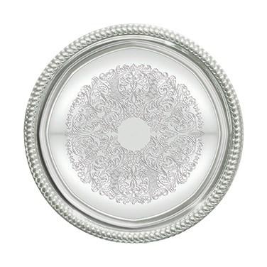 Winco CMT-14 Chrome-Plated Serving Tray, Round 14"