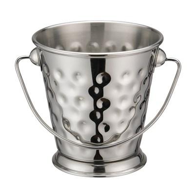 Winco DDSA-102S Mini Pail, 10 Oz, 3-1/2" Dia X 3-5/8"H, Round, Hammered, Stainless Steel