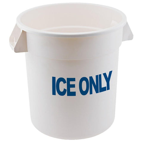 Winco FCW-10ICE White Polyethylene ICE ONLY Container, 10 Gallon