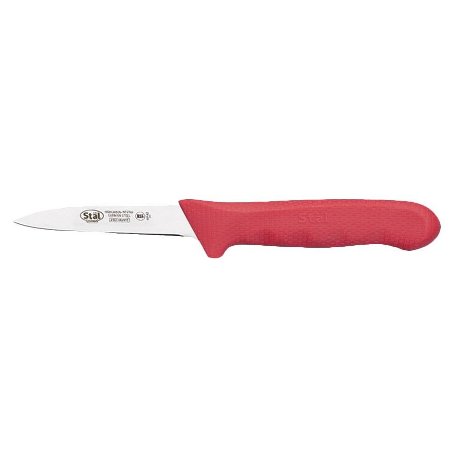 Winco KWP-30R Paring Knife With Red Handle 3-1-/4"