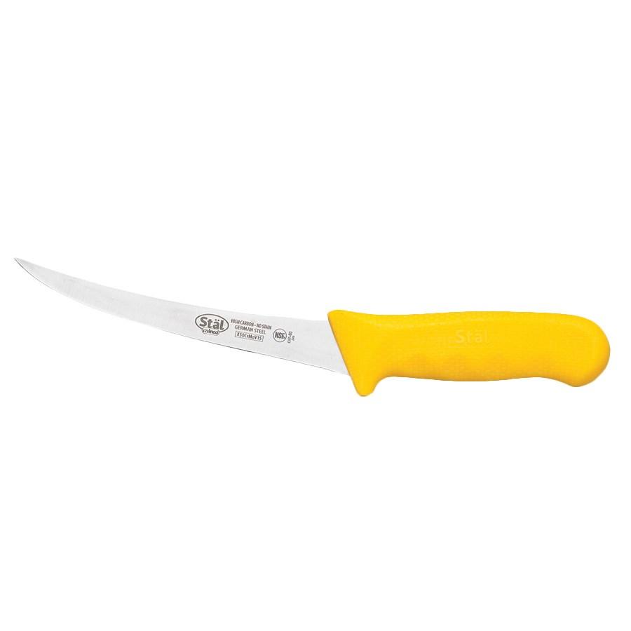 Winco KWP-60Y Stal 6” Boning Knife, Flexible, Yellow