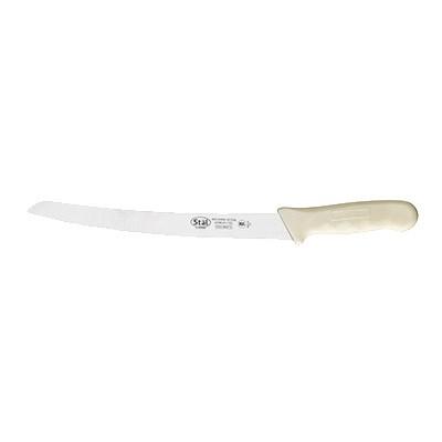 Winco KWP-91 Stal 10-1/8" Blade Bread Knife, Curved, White