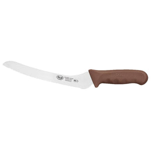 Winco KWP-92N Stal Offset Bread Knife with Brown Handle, 9-1/4" Blade