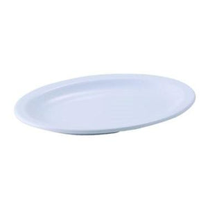Winco MMPO-96W Melamine Oval Platters, Narrow Rim, White, 9-3/4"