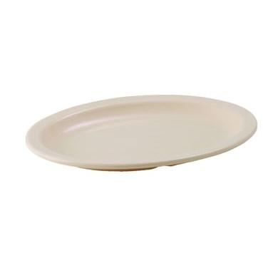 Winco MMPO-96 Melamine Oval Platters, Narrow Rim, Tan, 9-3/4"
