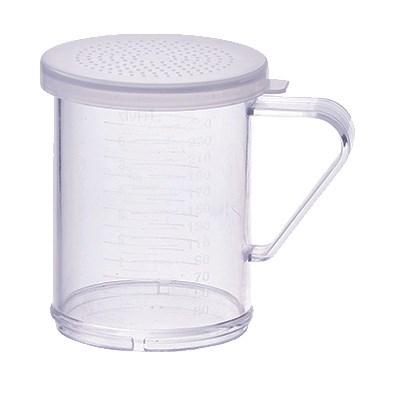 Winco PDG-10CS Polycarbonate Dredge with Clear Snap-On Lid, Small Holes 10 Oz